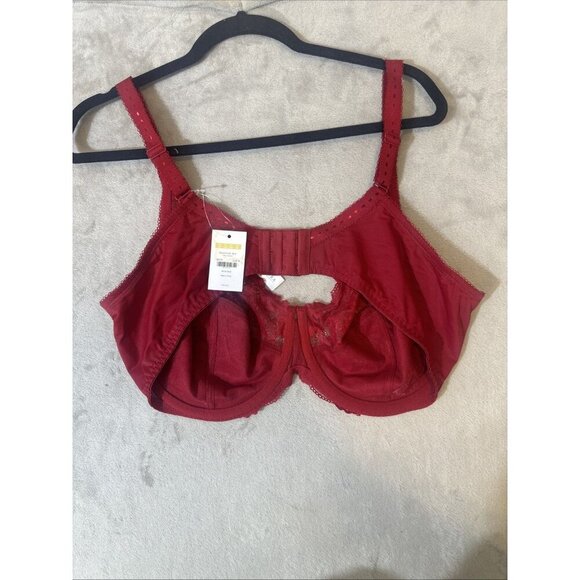 Delimira 46E Minimizer Bra Wine Red Non Padded Underwire New - Picture 6 of 6